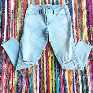 Mossimo Mid Rise Denim Legging Crop 6/28